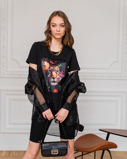 Футболка с шёлковой вставкой FSK112 - Sahar art lab фото 4