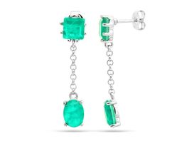 Серьги из серебра турмалин тропикана выращ., Мерлен