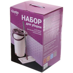 Набор для уборки "Селфи" Золушка (ведро с отжимом, швабра, две насадки) в цветной коробке ZY018