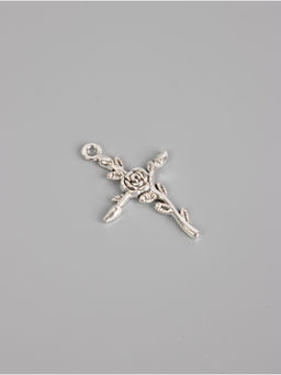 Набор декоративных элементов для творчества Роза и крест, металл под серебро, 10 шт., 3.42.30.2 см - Арт узор фото 2