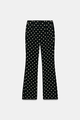 PANTAL?N FLARE LUNARES / Negro / Crudo