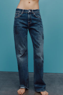 MID-RISE WIDE-LEG TRF JEANS - Zara фото 2