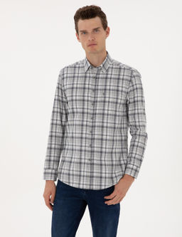 Lacivert Regular Fit Uzun Kollu G_mlek