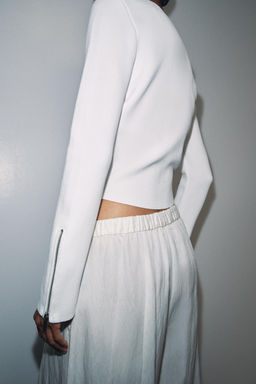 CHAQUETA PUNTO CREMALLERAS / Blanco - Zara фото 3