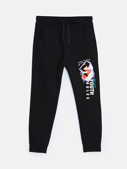 Beli Lastikli Bask?l? Erkek ?ocuk Jogger E?ofman Alt?