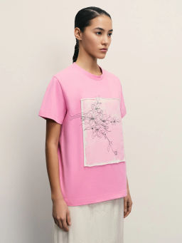 Футболка из хлопка с принтом / Zarina фото 4