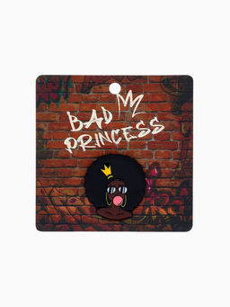 Цена за 5 шт. Значок «Девушка» уличный стиль, цвет коричнево-чёрный в чёрном металле