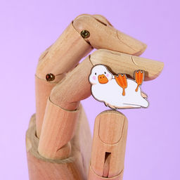 Цена за 2 шт. Значок деревянный Кря, 3.3?2.3 см