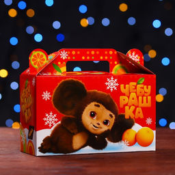 Цена за 5 шт. Подарочная коробка Чебурашка, 17,5 х 7 х 10,5 см