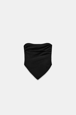 TOP SATINADO PALABRA DE HONOR LAZADA / Negro - Zara фото 5