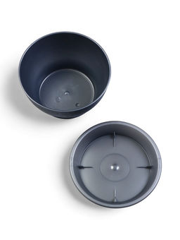 Цена за 3 шт. Горшок для цветов «Фиалочка», 800 мл, d=14 см, h=8 см, пластиковый, серый