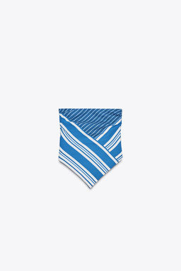 STRIPED LINEN BLEND BANDEAU TOP