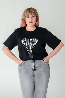 Арт. 3-1152 Футболка женская 50-58 (5 шт) Цвет:черный - Калинка фото 16