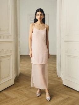 Двуслойное платье миди с пайетками / Zarina