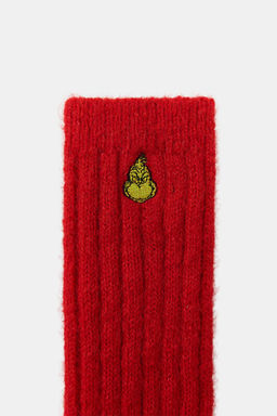 GRINCH EMBROIDERED TALL SOCKS