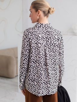 D29.269 Блузка женская черный-бежевый