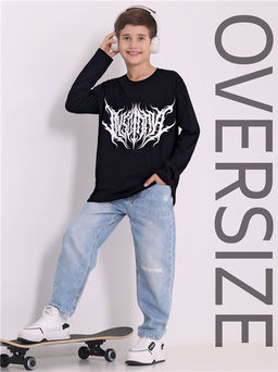 Лонгслив для мальчика Апрель из хлопка черный фото 2
