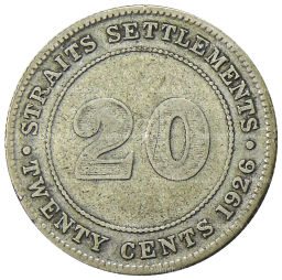 20 центов 1926 года Стрейтс Сетлментс