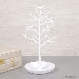 Подставка для украшений птички белая / JIN-10W /уп 100/