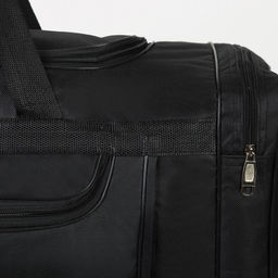 Сумка дорожная, 3 отдела на молниях, наружный карман, длинный ремень, цвет чёрный - Simaland фото 5