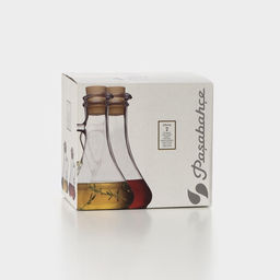 Бутылки для соусов и масла Paşabahçe «Оливия», 260 мл, с пластиковой пробкой, набор 2 шт., стекло, прозрачные