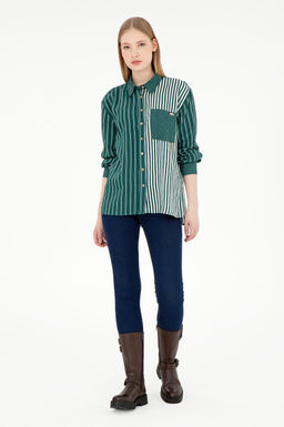 Женская темно-зеленая рубашка с длинным рукавом Неожиданная скидка в корзине - U.s. polo assn фото 4