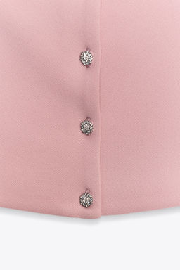 CREPE TOP WITH GEM BUTTONS - Zara фото 6