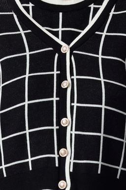 Siyah Ekose/Kareli Set Urun Triko H?rka TWOAW25HI00299 - Trendyolmilla фото 3