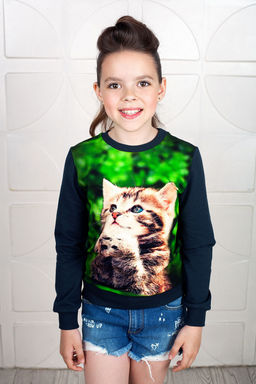 Свитшот "Мила ",темно-синий