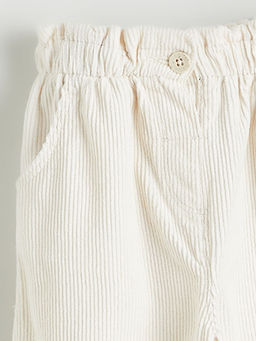 Beli Lastikli K?z ?ocuk Kadife Pantolon