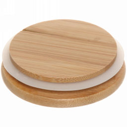 Цена за 2 шт. Банка для продуктов стеклянная 950мл "Хай-Тек" с бамбуковой крышкой 8,5*20см