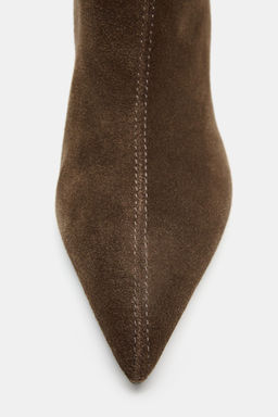 LEATHER HIGH-HEEL ANKLE BOOTS - Zara фото 14