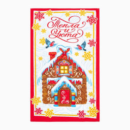 Набор кухонных полотенец Доляна С новым годом 35х60см-4шт, 100% хлопок  фото 5