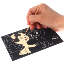 Цена за 3 шт. Гравюра детская, 2 штуки, со стекой, Котенок Гав