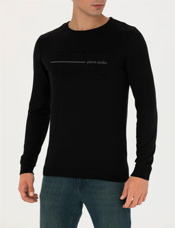Siyah Slim Fit Bisiklet Yaka Triko Kazak - Pierre cardin фото 6