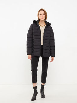 Kad?n Kap??onlu D?z ?i?me Mont