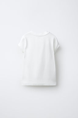 CAMISETA PARCHE CAMUFLAJE / Blanco roto - Zara фото 4