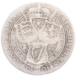 Монета 1 флорин (2 шиллинга) 1901 года Великобритания
