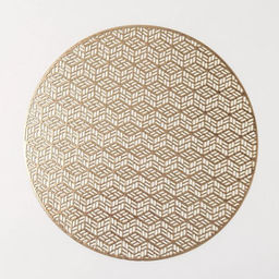 Набор салфеток сервировочных на стол Доляна «Соты», 4 шт, d=38 см, цвет золотой