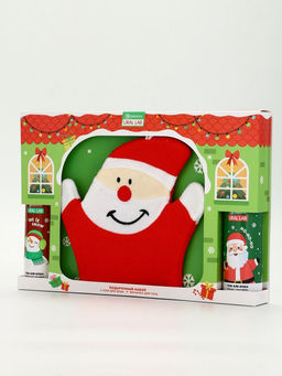 Подарочный набор новогодний Дед Мороз, гель для душа 2 шт х 150 мл, мочалка, URAL LAB