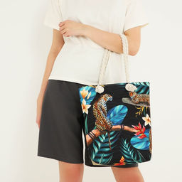 Сумка пляжная на молнии, цвет чёрный - Nazamok фото 3