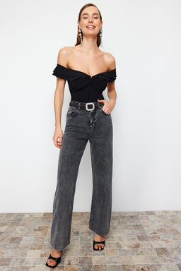 Siyah Volan Detayl? F?rf?rl? C?tc?tl? Orme Body TPRSS24BD00014 - Trendyolmilla фото 3