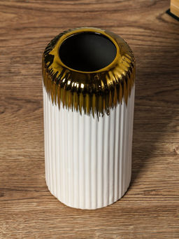 Ваза для цветов «Дакей», 20×10 см, d=6 см, керамика, белая