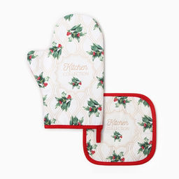 Набор подарочный Этель Christmas melody, варежка 20?28 см, прихватка 19?19 см, хлопок 100%
