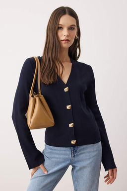 Lacivert*001 Dugme Detayl? Duz Triko H?rka TWOAW26HI00144