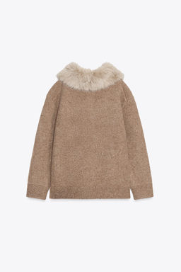 100% WOOL FAUX FUR LAPEL JACKET - Zara фото 6