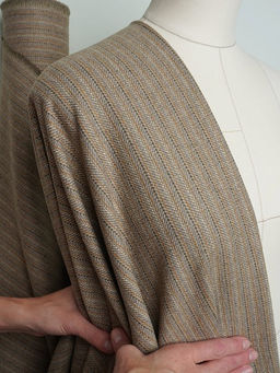 Шерсть пальтово-костюмная Твид Полоска-пунктир цв.бежевый, ш.1.5м, шерсть-30%, п/э-70%, 330гр/м.кв - Купава фото 3