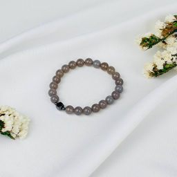 Браслет из серого Агата со вставкой - Радуга самоцветов фото 2