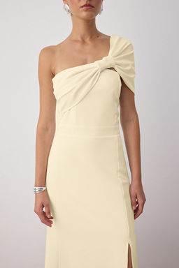 Sar? Vucuda Oturan Asimetrik Yaka Dokuma Maxi S?k Gece Abiye Mezuniyet Elbisesi TPRSS25AE00195 - Trendyolmilla фото 11