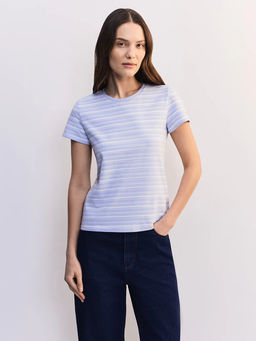 Футболка прилегающего силуэта в полоску ZR2605013409-252 / Zarina